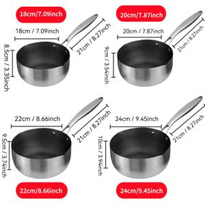 TEMU 스테인리스 스틸 웍, 소형 밀크 팬, 젊은 사람들의 음식 및 면 요리에 적합, 식기세척기 사용 가능, 데일리 요리 냄비, 튀김 및 요리에 이상적, 가정 및 야외 사용에 적합, 야외 요리, 면 요리, 컴팩트 디자인