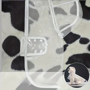 TEMU 1개 투명 강아지 우비 - 높은 시야 PVC, 소형, 중형 및 대형견에 적합, 시바 인우, 코기, 비숑 프리즈 등에 이상적, 비오는 날 산책 장비에 완벽 | 내구성 좋은 패션 필수품, 애완동물 우비, 향상된 시야