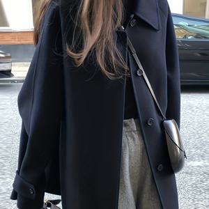 TEMU 여성용 우아한 프렌치 스타일 트위드 재킷 - 노치 라펠 칼라의 구조적인 H라인 실루엣, 긴소매 버튼 앞면 클로저