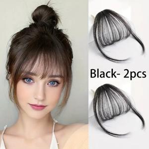 TEMU 2개입 시스루 클립인 앞머리 시스템 - 숏~미디엄 길이 (라이트 브라운/주디 골든/블론드/미디엄 브라운) - 자연스러운 볼륨과 커버력을 위한 클립온 프론탈 - 데일리 및 특별한 날에 사용하기 좋은 무손상 접착제 - 간편한 스타일링