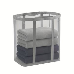 TEMU 접이식 빨래바구니 - 손잡이 & 창문 포함, 헤비듀티 휴대용 옷장 정리함, 다용도 수납공간 /기숙사/용, 공간절약형 접이식 수납함 (내구성 강한 프레임 바), 침실, 욕실, 장난감용 빨래바구니|빨래바구니