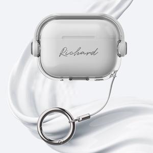 TEMU 맞춤형 DIY 자체 정의 이름 투명 이어폰 케이스, for Pro 3 호환, Pro 3용, DIY 맞춤 제작,투명한 디자인,자기 정의된 스타일,스크래치 방지,내구성 있는 케이스,그/그녀를 위한 선물,기술 애호가