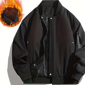 TEMU 남성용 헤비웨이트 겨울 재킷 - 지퍼 클로저, 루즈핏 야구 칼라, 드롭 숄더 슬리브가 있는 보온 방한 코트, 두꺼운, 보온, 두꺼운 재킷, 남성용 두꺼운 재킷, 남성용 두꺼운 재킷