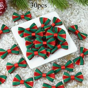 TEMU 30/50 수제 크리스마스 리본 - 레드 & 그린 폴리에스터 혼방, 화환, 트리 & 선물용 다용도 장식, 축제 분위기의 장식, 깃털 없음, 크리스마스에 최고의 선택, 크리스마스 장식