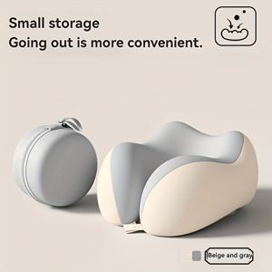 TEMU 휴대용 목 베개 여행 및 가정용 – 인체공학적 경추 지지, 휴대 및 보관 용이, 휴대가 편리한 수면, 책상, 자동차 및 긴 비행에 적합, 느린 반동, 세탁기 사용 가능한 커버, 가볍고 휴대 가능한 여행 동반자