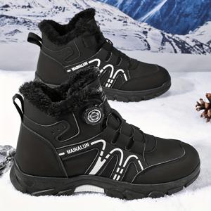 TEMU MAINALUN 남성용 겨울 스니커즈 - 미끄럼 방지 트랙션 타이어, 보온 안감 & 쿠션 EVA 깔창 - 옐로우/블랙 PU 어퍼 로우탑 레이스업 신발 - 얼음, 눈, 사무실, 세미포멀용 - 추운 날씨 신발 (로우탑/하이백)