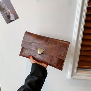 TEMU 스타일리시한 여성용 지갑 - 대용량 레트로 클러치veloppe 가방, 통근 핸드백, 버클 클로저, 데이 선물, 일상적인 캐리 핸드백 | 레트로 클러치 디자인 | 카드 슬롯, 핸드백