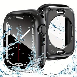 TEMU For Apple Watch 케이스 (강화 유리 액정 보호 필름 포함) 1개 - 초박형, 충격 방지, 스크래치 방지, 고품질 하드 쉘 커버, for Apple Watch Series Ultra/SE/11/10/9/8/7/6/5/4 (40/41/42/44/45/46/49mm) 호환 - 호환 제품