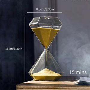 TEMU 유리 모래 타이머 모래시계 – 15분 모양 타임피스, 우주 테마 홈 데코 피규어, 다양한 방 유형에 다재다능, 실내 및 실외 사용에 적합, 휴일(크리스마스, 할로윈, 부활절, 하누카, 추수감사절)에 적합 – 전기 없는 수집품