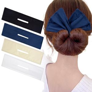 TEMU 4개입 솔리드 컬러 헤어 번 메이커 - 여성용 쉬운 & 스냅 매직 스타일링 도구, 네이비 블루, 블랙, 베이지, 화이트 - 빠르고 스타일리시한 번, 스타일리시한 업두 액세서리에 완벽 - 노트 스타일 | 안전한 착용 디자인