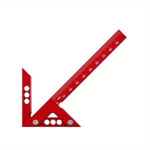 TEMU 1개 정밀 알루미늄 합금 목공 마킹 자 - 나무 표면에 정확한 레이아웃을 위한 인치/센티미터 측정의 내구성 있는 블루 센터 스크라이브, 목공 도구