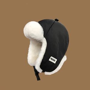 TEMU 새로운 겨울용 플리스 안감 비행 발라클라바 - 경량 보온 스키 & 사이클링 모자, 탄력 밴드 포함, 6가지 색상 옵션 (베이지/블랙/브라운/레드/화이트/그레이), 야외 스포츠 및 추위 날씨용 손세탁 가능 폴리에스터