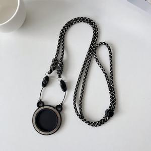 TEMU 자석 전화 목걸이 조절 가능 길이 - MagSafe 호환, 휴대용 무선 스피커 포함, 아이폰 및 아이폰 액세서리를 위한 검은색과 회색 디자인 | 조절 가능한 목걸이 | 내구성 있는 목걸이, 전화 홀더