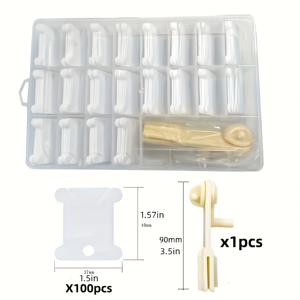 TEMU 101개 세트 보관함 플로스 정리함 자수 플로스 용품 재료 분류 상자 플라스틱 컨테이너 플라스틱 저장 및 정리 박스 크로스 스티커 십자가 바느질 패치워크 박스|십자수