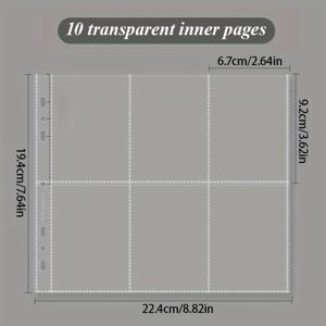 TEMU 5개 또는 6개의 포켓이 있는 3인치 플라스틱 카드 홀더 - 사진 정리를 위한 내구성 있는 직사각형 사진 앨범, 화이트