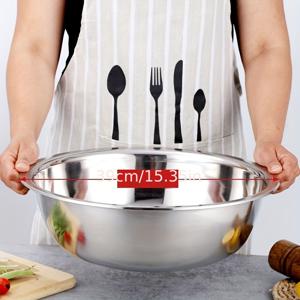 TEMU 스테인리스 스틸 초대형 믹싱 볼 메탈 샐러드 베이스인 더 딥 에지 식기세척기 안전 미러 마감 실버리 (15.3인치 15쿼트) 가정용 및 상업용