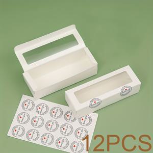 TEMU 12/24개 종이 직사각형 선물 상자 디스플레이 창문 포함, 결혼식, 생일, 졸업식, 휴일 축하, 부활절, 새해, 발렌타인데이, 어버이날 등 다양한 행사에 적합(스티커 포함)