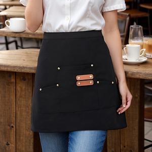 TEMU 1pc 남녀공용 짧은 허리 3D 캔버스 아포 - 3 포켓, 갈색 및 베이지 디자인, 레스토랑 및 카페에 완벽, 폴리에스터 원단, 120g/m², 카페 의상 | 현대 아포 | 내구성 아포