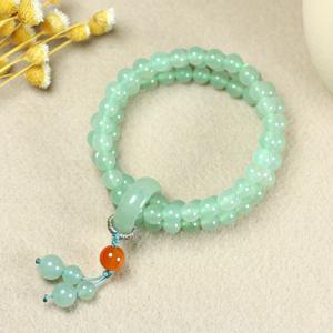 TEMU 불베게메트 오렌지 비즈 & 블루 액센트가 있는 천연석 비즈 팔찌 - 여성용 레트로 스타일 세 줄, 발렌타인데이 선물, 캐주얼 의상용 연중 액세서리