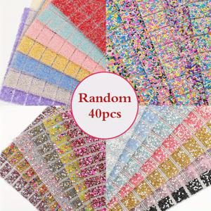 TEMU 80개 및 40개 레진 라인스톤 바 1.57X1.18인치 볼펜, DIY 보석 만들기, 의류 장식, 수선, 공예, 결혼식 꽃과 선물용