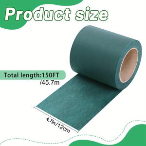 TEMU 150피트 대형 나무 보호대 롤, 녹색 방한 겨울 트렁크 랩, 식물 보온 및 동물 손상으로부터 껍질을 보호하는 재사용 가능한 밴드 커버