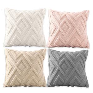 TEMU 4개 세트 추상 기하학적 쿠션 커버 - 프렌치 컨트리 팜하우스 지퍼형 소파 베개커버 12x20, 18x18, 20x20 인치, 부드러운 폴리에스터 소재, 거실/야외 장식용 (내부 충전제 없음), 아늑한 홈 스타일링, 텍스처 패브릭, 쉬운 관리, 데코레이티브 쿠션, 코지 홈 애호가를 위한