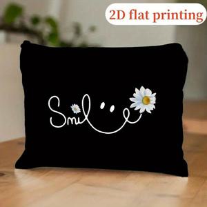 TEMU 1pc 시크한 블랙 다이즈 프린트 메이크업 가방 - 23x18x5cm/9x7x1.97인치, 경량 지퍼 포켓, 다양한 여행 및 일상 사용 조직자, 화장품, 서적, 약물 - 지퍼 클로저, 서적 조직자| 액세서리|스무스 텍스처 가방, 메이크업 가방