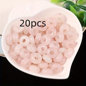 TEMU 20개 천연 로즈 쿼츠 그린 어벤처린 폴리시드 스톤 비즈 - 주얼리 만들기, 공예 및 비딩 프로젝트용 대형 홀 라운드 비즈, 주얼리 만들기용 비즈, 공예 비즈, 매끄러운 질감, 고품질 비즈, 주얼리 만들기용 그린 비즈, 팔찌용 그린 비즈, 팔찌용 그린 비즈 팔찌, 원래 천연 석재, 팔찌용 비즈, 매력, 주얼리 만들기 용품