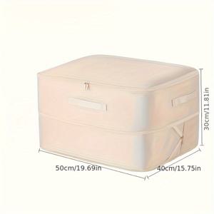 TEMU 공간 절약형 압축 보관 가방 - 2025년 새로운 대용량 내구성 보관 가방, 먼지 방지 폴리에스터 소재로 제작, 더블 지퍼 디자인, 쉽게 이동할 수 있는 상단 개방 넓은 손잡이, 여행 및 옷장 정리 - 다기능 침구 및 정리함 | 세련된 직사각형 디자인 | 봄, 여름, 가을, 겨울 계절에 적합, 2가지 색상으로 제공