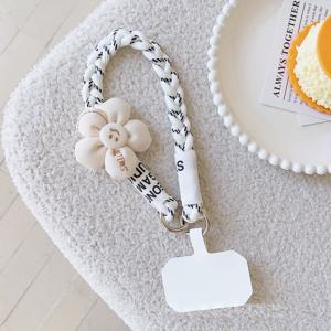 TEMU 손목 끈, 짧은 로프, 꽃 가스켓, 삼베 로프 펜던트, 버튼 끈, 휴대폰 케이스 클립, 분실 방지 끈