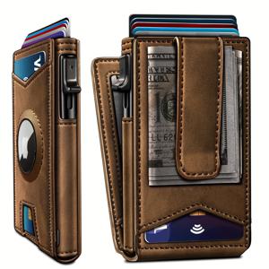 TEMU 남성용 지갑, 슬림 남성 지갑 스마트 팝업 신용카드 홀더, 9~13장 카드용, RFID 차단 지갑, ID 창문 및 현금 슬롯 포함, 컴팩트 바이폴드 메탈 알루미늄 카드 케이스|카드지갑|명함지갑