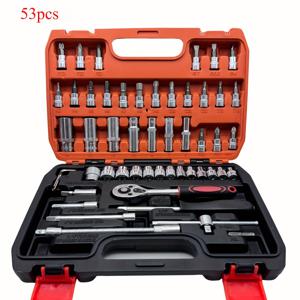 TEMU 53피스 크롬 바나듐 임팩트 소켓 도구 세트, 3/8