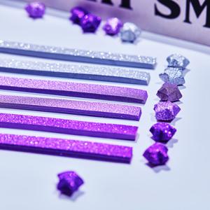 TEMU 100/200개 글리터 스타 오리가미 종이, DIY 고품질 행운의 오각별 공예 재료, 소원병용, 화려한 컬러 DIY 선물, 글리터 질감 별 오리가미 종이, 인기 판매 창의적인 별 접기 도구
