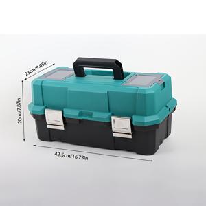 TEMU 손잡이가 있는 헤비듀티 휴대용 플라스틱 공구함, 대용량 분리형 트레이 + 안전 잠금 디자인, 소형 부품 보관함 포함 - 가정용 워크숍, 차고, 자동차 수리, DIY 공예에 적합한 내구성 있는 도구 정리함