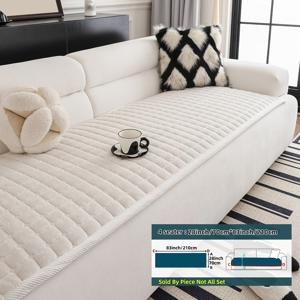 TEMU 1개 수제 소파 쿠션 - 두꺼운 플러시 미끄럼 방지 쿠션, 부드러운 플란넬 같은 질감, 애완동물 친화적 미끄럼 방지 백킹, 거실/침실/사무실용 세탁 가능 소파 보호 커버 (1/2/3/4인용, 섹셔널), 베이지/중성 톤 - 가구 보호 및 장식 커버, 홈 컴포트 액세서리, 고품질 스티칭, 홈 데코레이터|쇼파|소파|쇼파커버