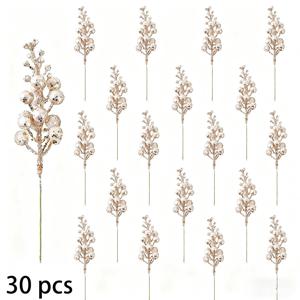 TEMU 30개입 크리스마스 글리터 베리 스템, 샴페인 골드 인조 베리 픽 - 크리스마스 트리 장식, DIY 화환, 파티 공예, 휴일 홈 데코, 크리스마스 장식용, 축제 테이블 장식,우아한 휴일 장식,장식용 베리 줄기,제작된 크리스마스 장식,내구성 있는 플라스틱 베리,휴일 장식,파티 플래너,홈 데코레이터