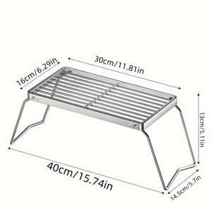 TEMU 4단 무게감 있는 튼튼한 받침대가 있는 헤비 듀티 스테인리스 스틸 BBQ 그릴 랙 - 냉각 랙이 있는 휴대용 야외 그릴 랙, 숯, 캠핑, 테일게이트용 그릴 랙 - 간편한 세척 디자인, 캠핑 필수품, 현대적인 그릴 시스템, 내구성 좋은 그릴 랙, 캠핑 용품, 캠핑화로대, 통돌이냄비, 화, 통돌이구이, 통돌이 회전 삼겹살, 통돌이 삼겹살, 회전구이