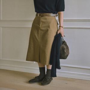 [세이지먼트] LONA LONG SKIRT (BELT SET)_BEIGE