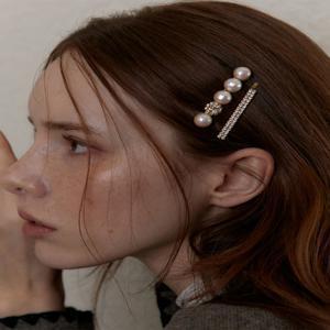 [오블라] twinkle cotton pearl point hair pin HP011