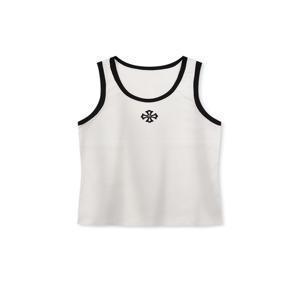 [패블러스아카이브] 우먼즈 케이블 크로스 슬리브리스 탑 아이보리블랙(FCF2TS535W)