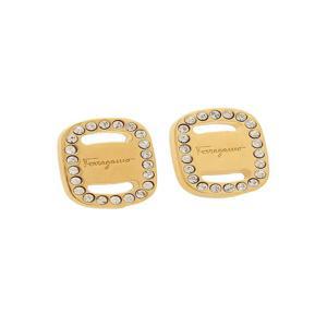 [페라가모] 로고 크리스탈 스몰 이어링 골드 76-0224 0717135