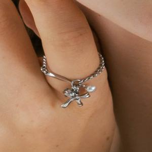 [펄리모어] 스몰 리본 체인 반지_PM24R001WT