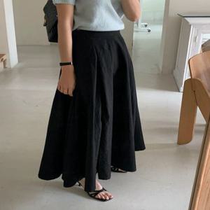 [MADE]코지 가을 핀턱 A라인 바스락 포켓 데일리 플레어 롱 스커트 치마 데이트룩