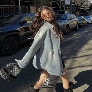 [빈티지워싱/ 7차리오더????️] #MONMADE. 딥 에이징 데님 오버핏 셔츠 - 2color