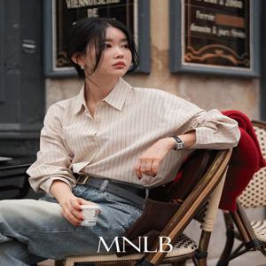 [가을????20%][스트라이프셔츠/레이어드/직진배송][MNLB] 러스크 루즈핏 옥스포드 스트라이프 셔츠
