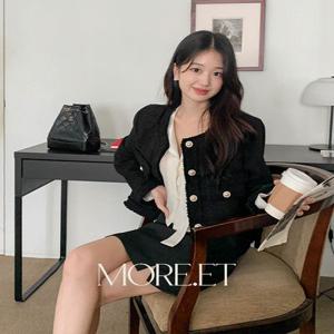 [????가을하객룩/가을트위드/노카라트위드] MADE 클래시 진주 버튼 트위드 자켓