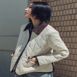 여성 코듀로이 카라 퀼팅 재킷_MSE4JP2701