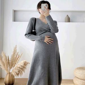 [봄시즌특가????/임부복추천????] 하객룩 꼬임 롱원피스 임산부 원피스 (베이비샤워/태교여행/만삭촬영/스냅드레스)