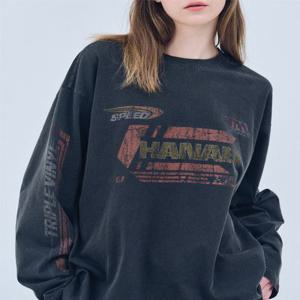 HANABI RACING 피그먼트 롱슬리브 스모크블랙