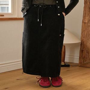 [25-36] Cookie Cargo String Long Skirt 쿠키 카고 스트링 롱 스커트 (가을/캐주얼룩/데이트룩/데일리룩/유니크룩/카고스커트/스트링/롱스커트/빅사이즈/자체제작)